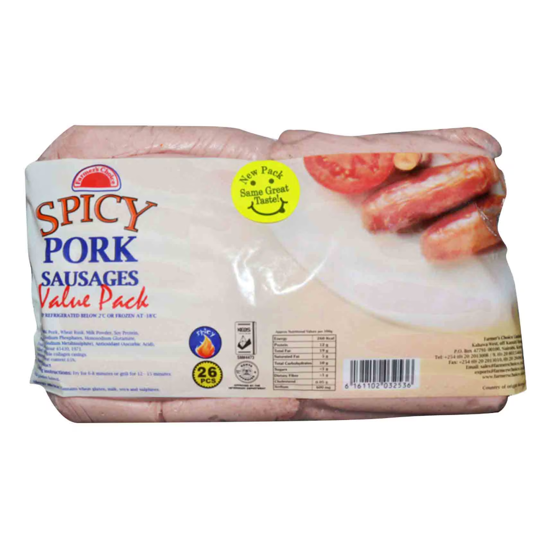 FCL SPICY PORK SAUSAGES V/P 1KG